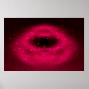 Abstract pink fractal composition. Magic explosion Poster
