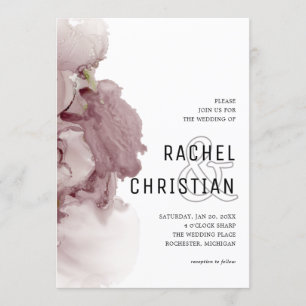 abstract pink geode wedding invitation