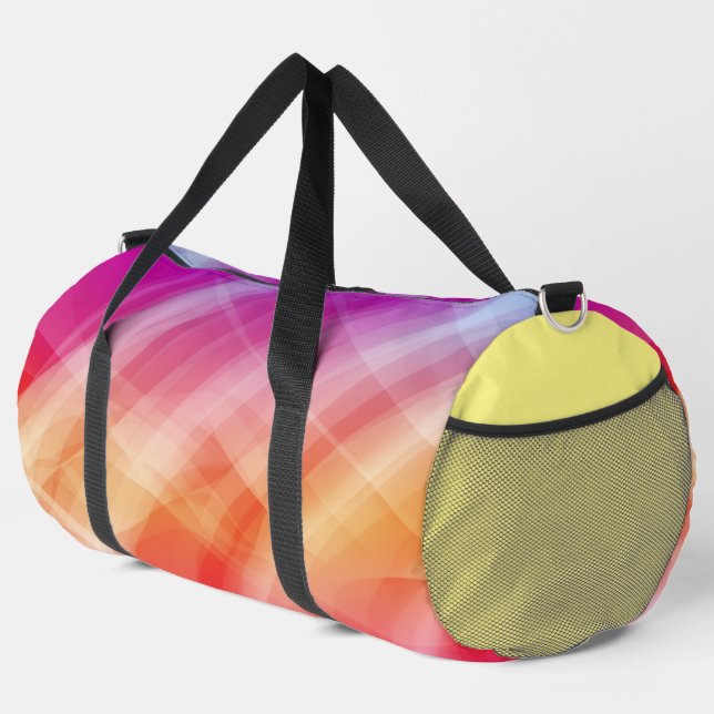 Abstract pink geometric background duffle bag (Right Corner)