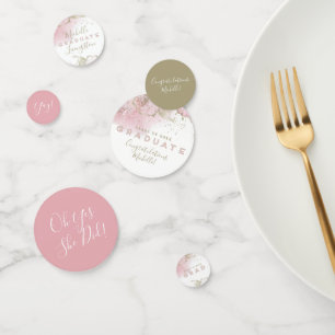 Abstract  Pink & Gold Graduation Confetti