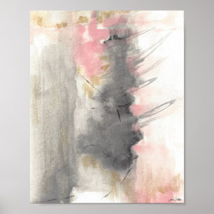 Abstract Pink Gold Painting Art Print