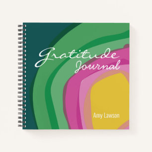 Abstract Pink Green Watercolor Gratitude Journal
