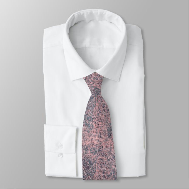 Abstract Pink Grey Webby Tie Dye (Tied)