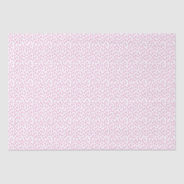 Abstract Pink Hearts On White Tissue Paper (Front)