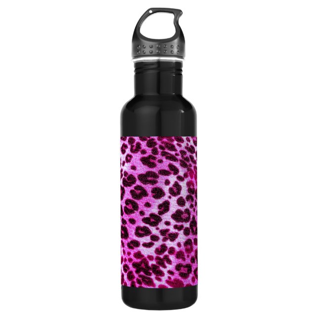 Abstract Pink Hipster Cheetah Animal Print 710 Ml Water Bottle (Front)