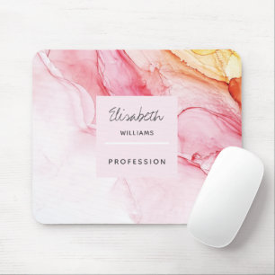 Abstract Pink Ink Paint Custom Mouse Mat