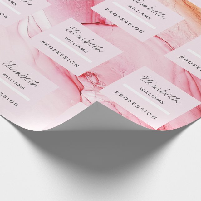 Abstract Pink Ink Paint modern Personalised Wrapping Paper (Corner)