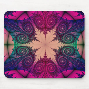 Abstract Pink Kaleidoscope Fractal design Mouse Mat