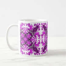 Abstract pink mandala, psychedelic butterfly swirl
