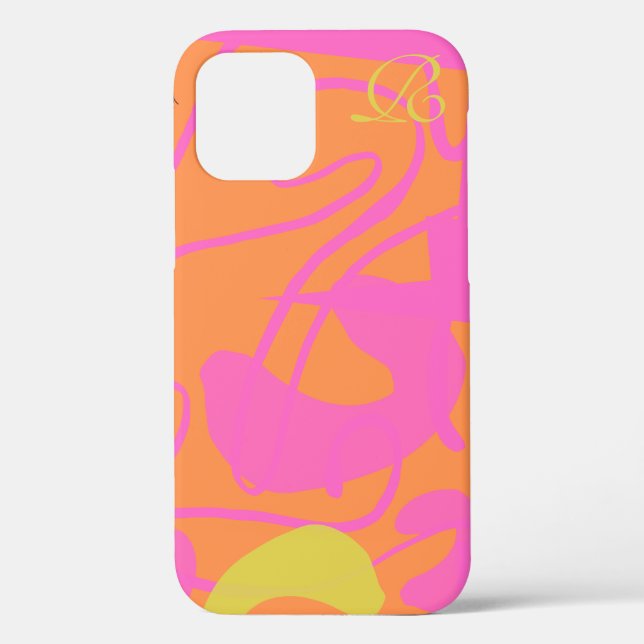 Abstract Pink  Monogram Case-Mate iPhone Case (Back)