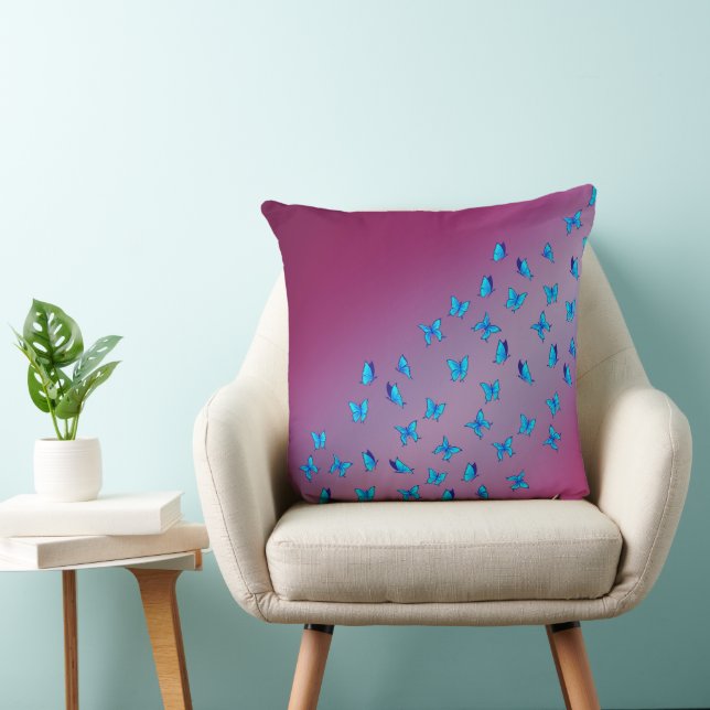 Abstract Pink Moonbeams and Butterflies  Cushion (Chair)