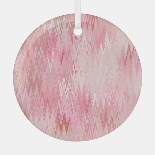 Abstract Pink Mosaic Background Illustration Glass Tree Decoration (Front)
