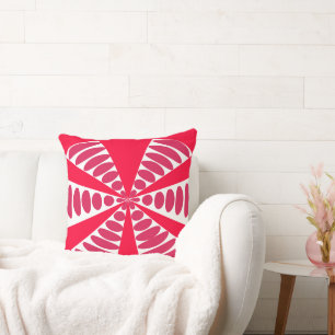 Abstract Pink Outdoor Throw Pillow