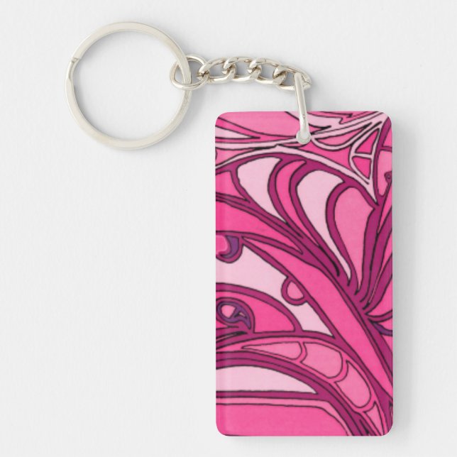 Abstract Pink Panel Painting Key Ring (Front)