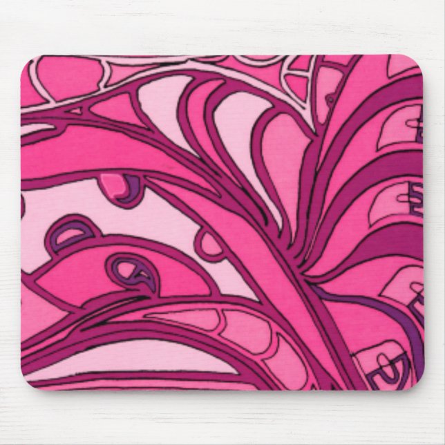 Abstract Pink Panel Painting Mouse Mat (Front)