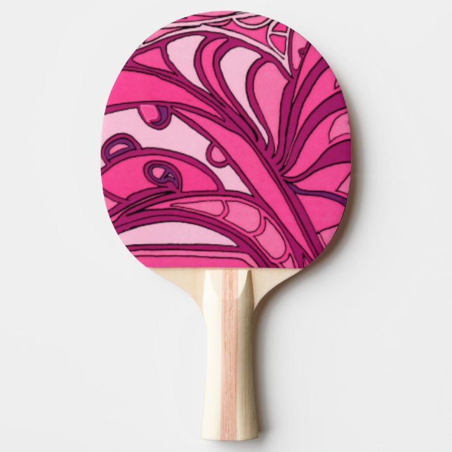 Abstract Pink Panel Painting Ping Pong Paddle (Front)