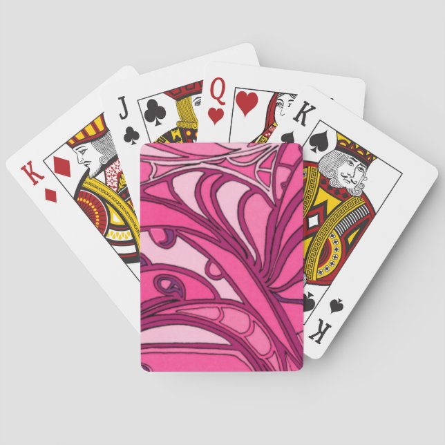 Abstract Pink Panel Painting Playing Cards (Back)