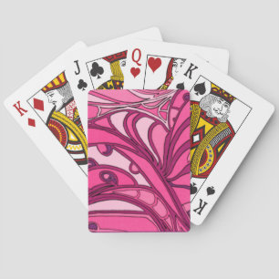 Abstract Pink Panel Painting Playing Cards