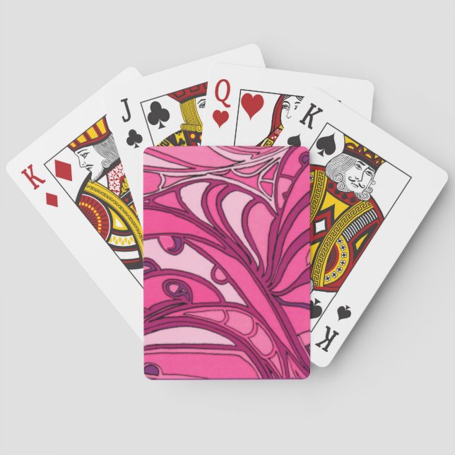 Abstract Pink Panel Painting Playing Cards (Back)