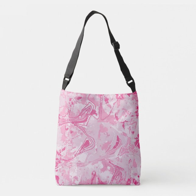 Abstract Pink Pattern  Crossbody Bag (Back)