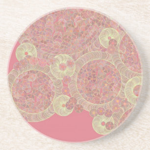 abstract pink pattern floral colour personalise ar coaster