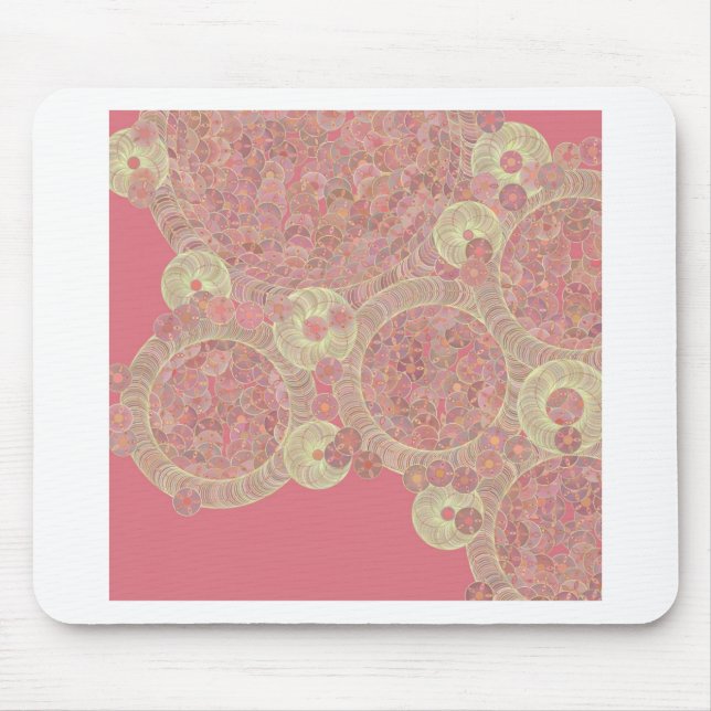 abstract pink pattern floral colour personalise ar mouse mat (Front)