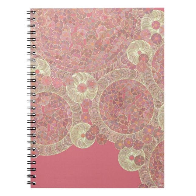 abstract pink pattern floral colour personalise ar notebook (Front)