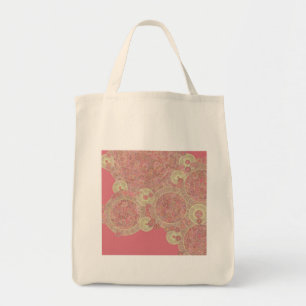 abstract pink pattern floral colour personalise ar tote bag