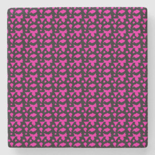 Abstract Pink Pattern Stone Coaster