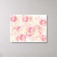 Abstract Pink Peonies Stretched Canvas Art