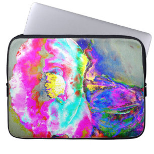 Abstract Pink Poppy, watercolor floral painting Laptop Sleeve