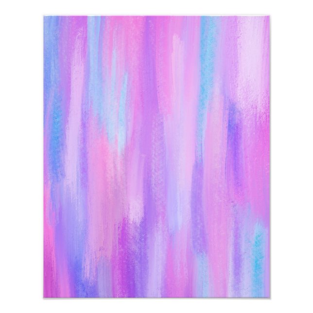 Abstract Pink, Purple and Turquoise Paint Strokes Photo Print (Front)