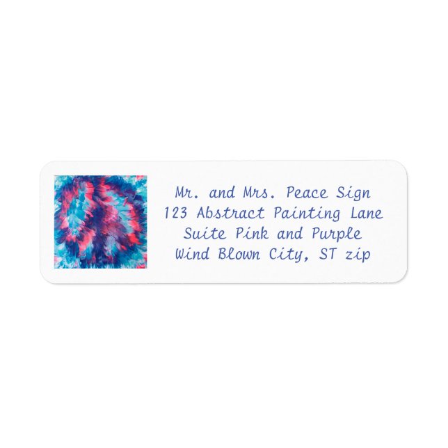 Abstract Pink Purple Blends Peace Sign Address (Front)