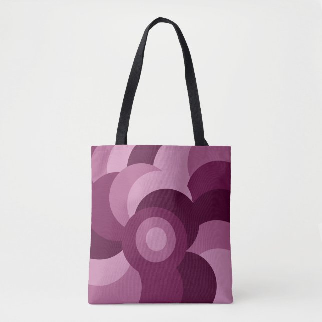 abstract pink purple geometric pattern tote bag (Front)
