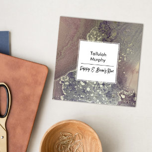 Abstract Pink Purple Silver Liquid Art Mum Card