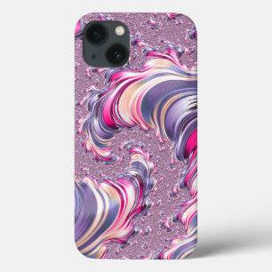 Abstract Pink Purple Spiral Fractal iPhone 13 Case