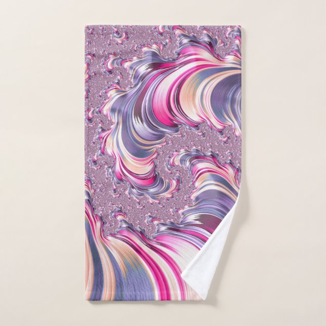 Abstract Pink Purple Spiral Fractal Hand Towel (Hand Towel)