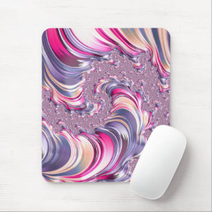 Abstract Pink Purple Spiral Fractal Mouse Mat
