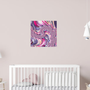 Abstract Pink Purple Spiral Fractal Poster