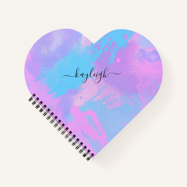 Abstract Pink Purple Turquoise Notebook (Front)