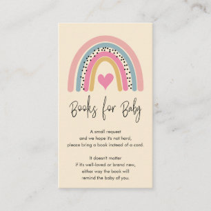 Abstract Pink Rainbow Baby Shower Books for Baby Enclosure Card