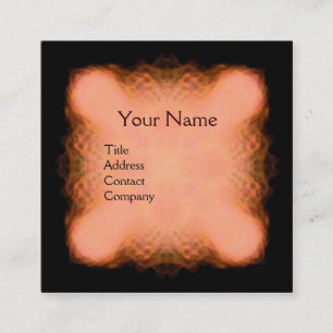 ABSTRACT PINK RED BROWN SQUARE MONOGRAM BUSINESS CARD