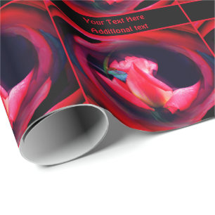Abstract Pink Rose Flower Personalised Wrapping Paper