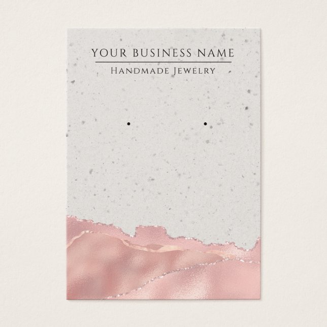 Abstract Pink Rose Gold Earring Display Cards (Front)