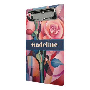 Abstract pink rose, named,  mini clipboard