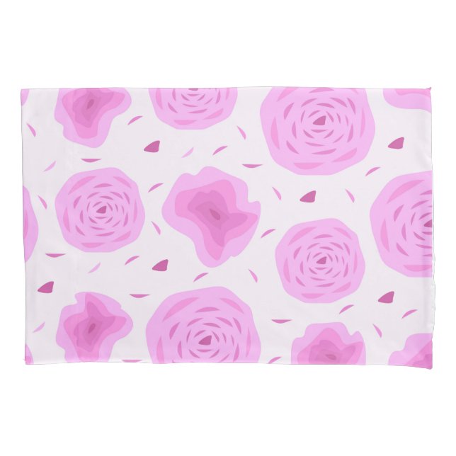 Abstract pink roses, seamless pattern pillowcase (Front)