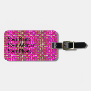 Abstract Pink Squares Pattern Luggage Tag