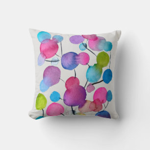 Abstract pink Summer Tree art Cushion