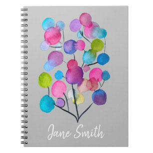 Abstract pink Summer Tree art Notebook