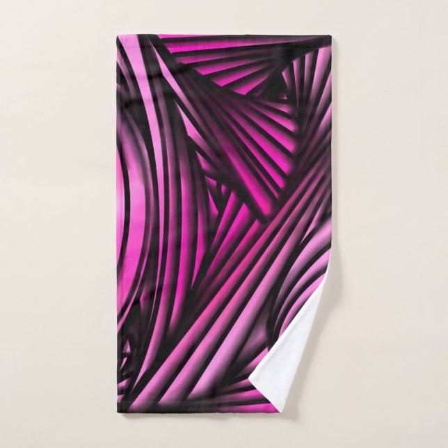 Abstract pink swirled bath towel set (Hand Towel)